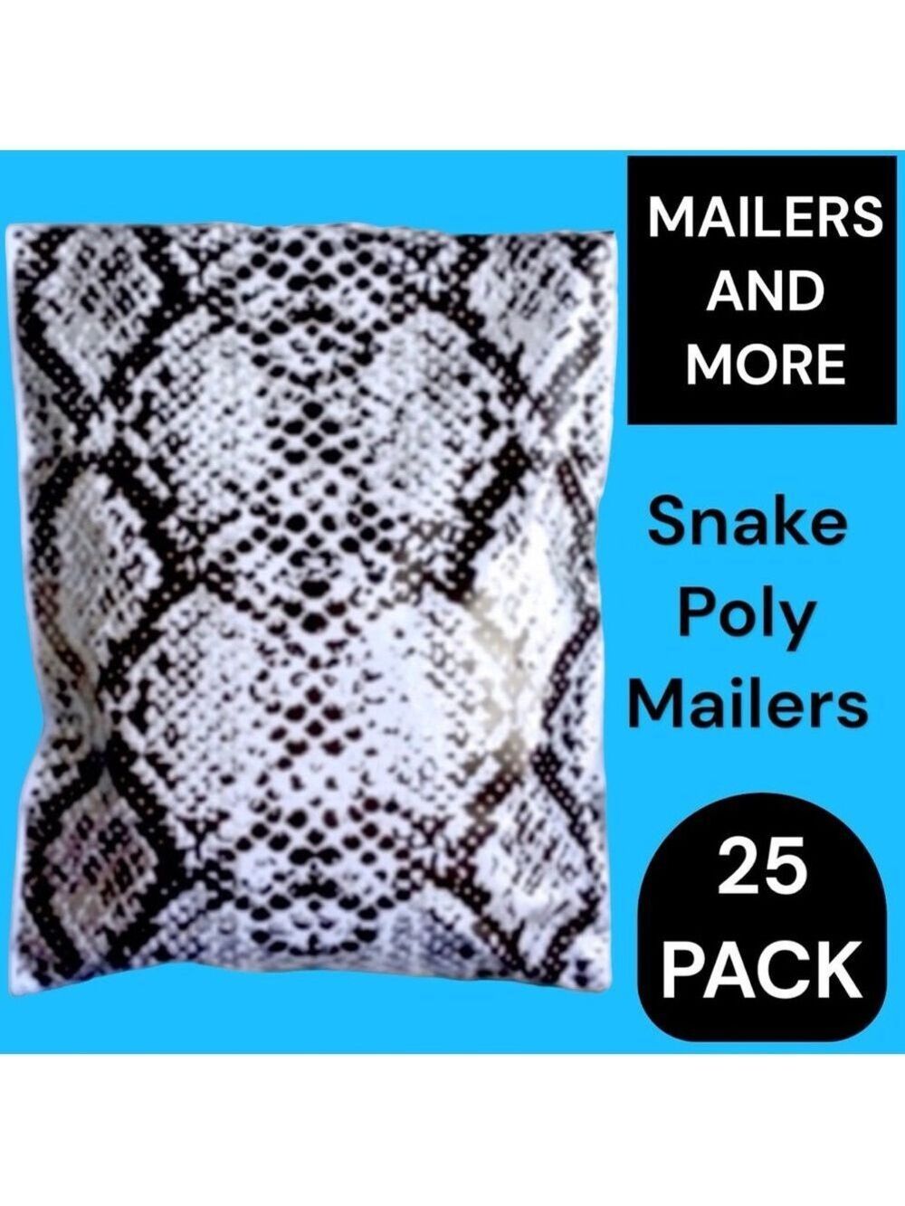 25 10X13 Poly Mailers Snake Skin Print PRICE IS FIRM - Picture 4 of 11